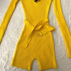 Yellow shorts bodysuit